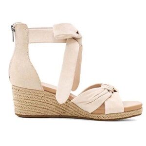 NWOT Cream Wedge Sandals